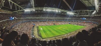 A crowded football stadium