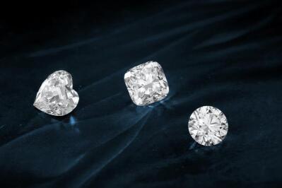 Three different shaped diamonds. 