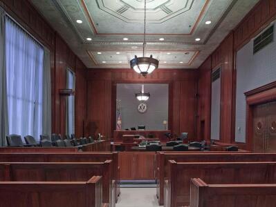 Inside a court house