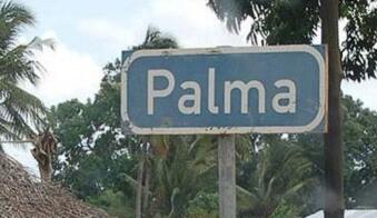 A road sign in Palma, Mozambique