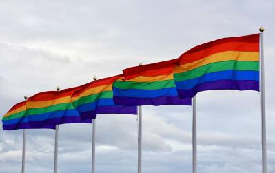 Gay pride flag.
