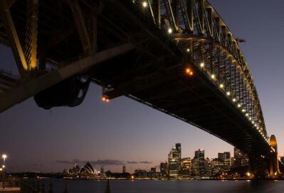 Landscape of Sydney, Australia, at night.