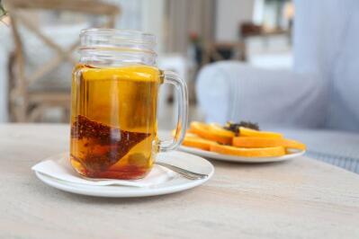 A cup of rooibos tea. 