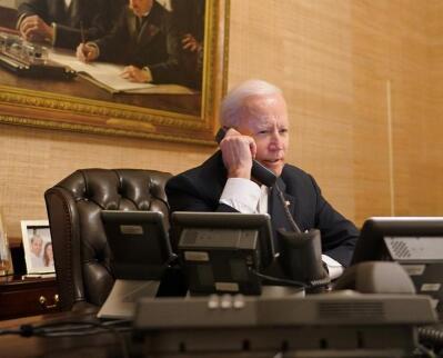 A man talks on the phone