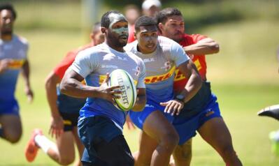 Rugby players during a training session