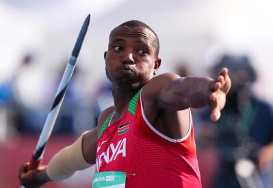 An athlete prepares to launch a javelin