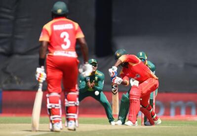 Zimbabwean opening batsman Solomon Mire batting against South Africa